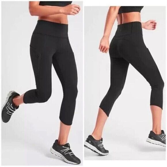 Athleta All In Capri Leggings Black High Rise XSP - Picture 1 of 7